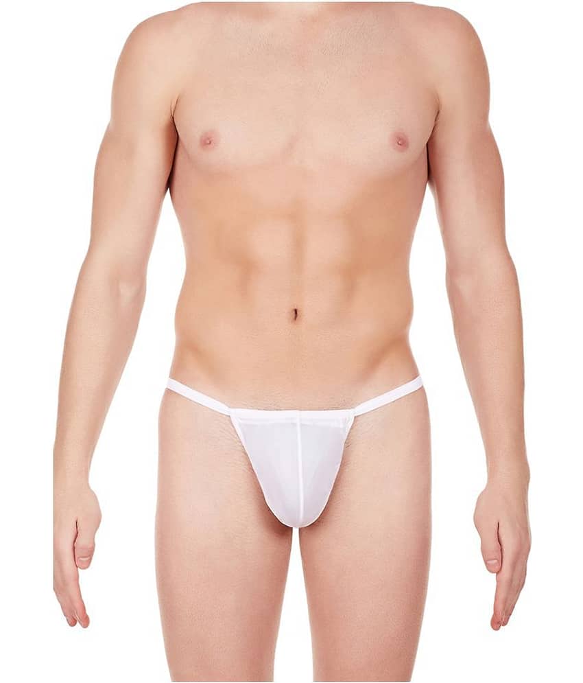 La Intimo Pack of 1 Nylon G-String For Men's ( White )