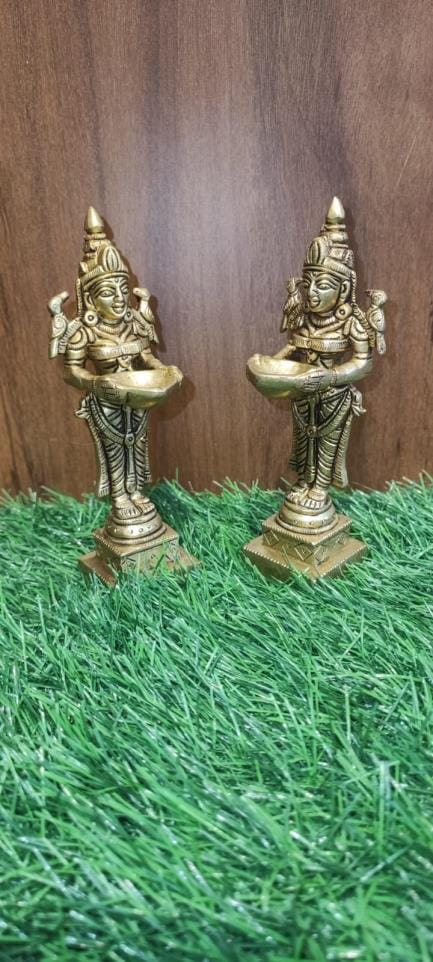 BRASS PAAVAI VILAKKU SET of 2