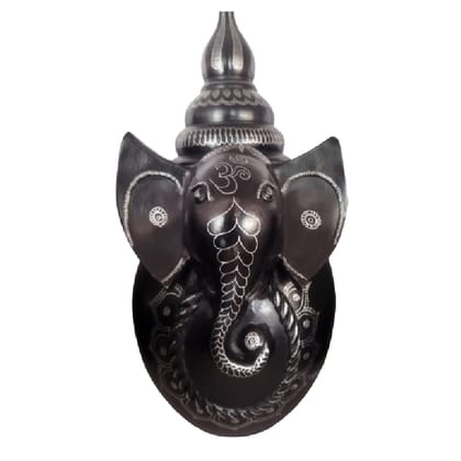 Ganpati Idol Decorative Item Black Pottery 12 Inches