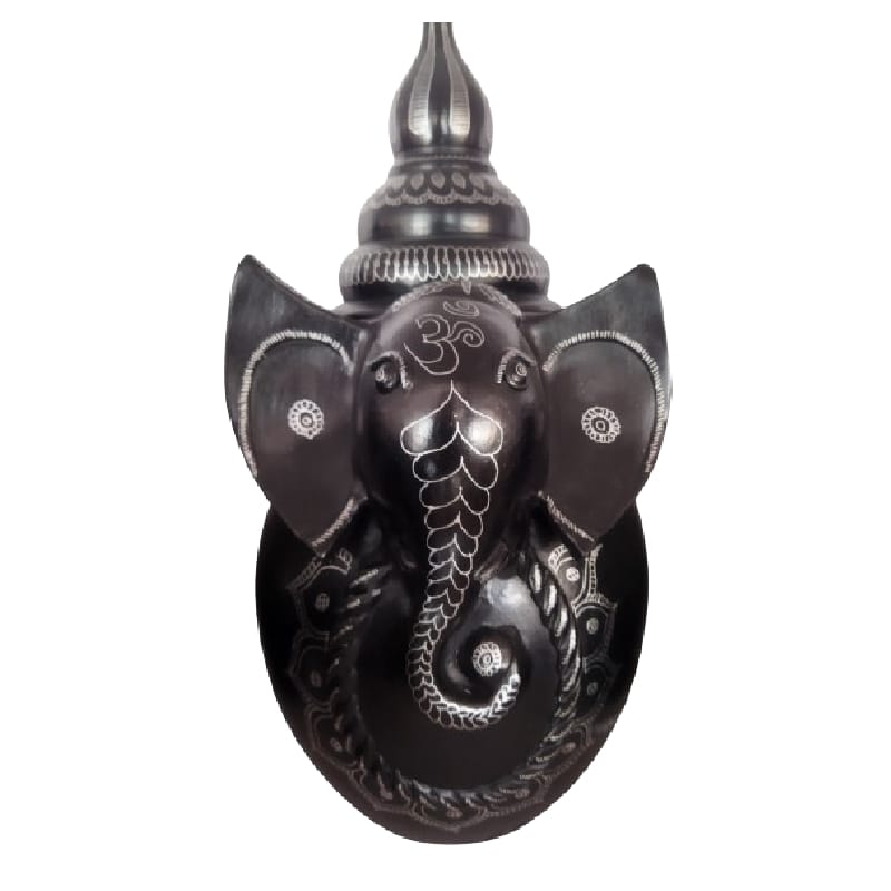 Ganpati Idol Decorative Item Black Pottery 12 Inches