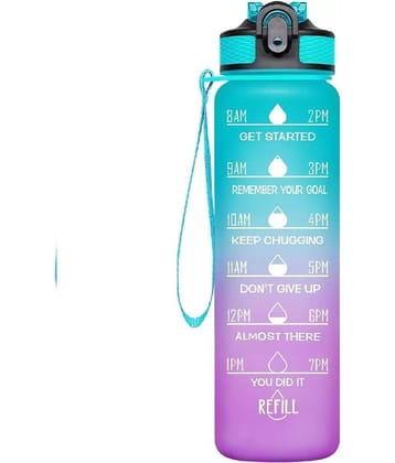 Motivational Fitness Sports Leak proof Water Bottle with Time Marker - Multicolour Water Bottle ( Pack of 1 )
