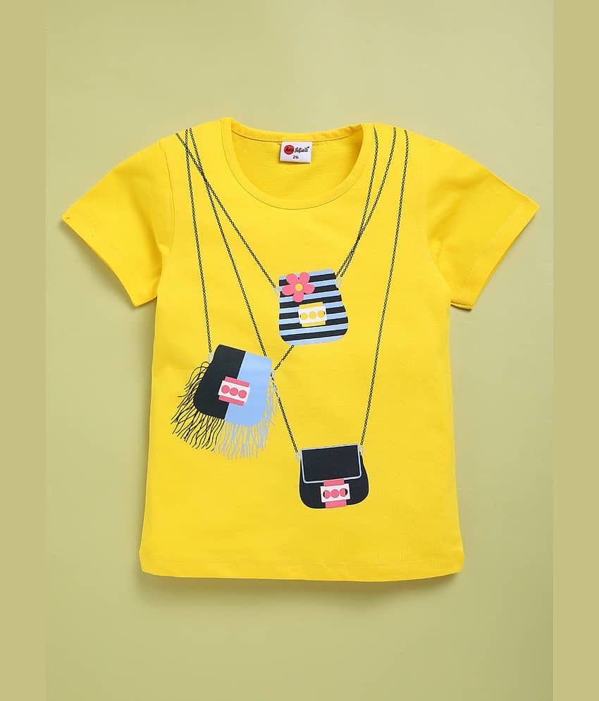 Mars Infiniti Pack of 1 Girls Cotton T-Shirt ( Yellow )