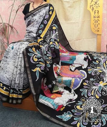 AWESOME LINEN COTTON PRINTED SAREE - 2208