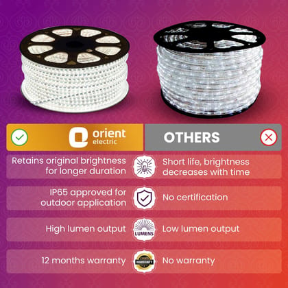 JoyLite 5-meter 120 LED Rope Strip Light White