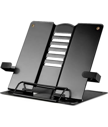 Portable Metal Book Stand Holder - Adjustable, Foldable Design for Desktop Use - Ideal for Cookbooks, Textbooks, Sheet Music, and More - Convenient Book Organizer