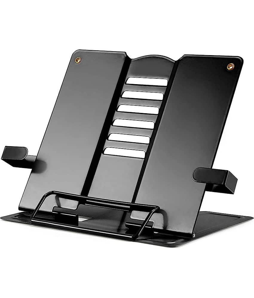 Portable Metal Book Stand Holder - Adjustable, Foldable Design for Desktop Use - Ideal for Cookbooks, Textbooks, Sheet Music, and More - Convenient Book Organizer