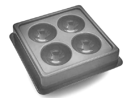 Elecsera Facial Cosmetic 4 Cups Tool Tray Plastic Washable For Salon, Black Colour Tray Set of 1