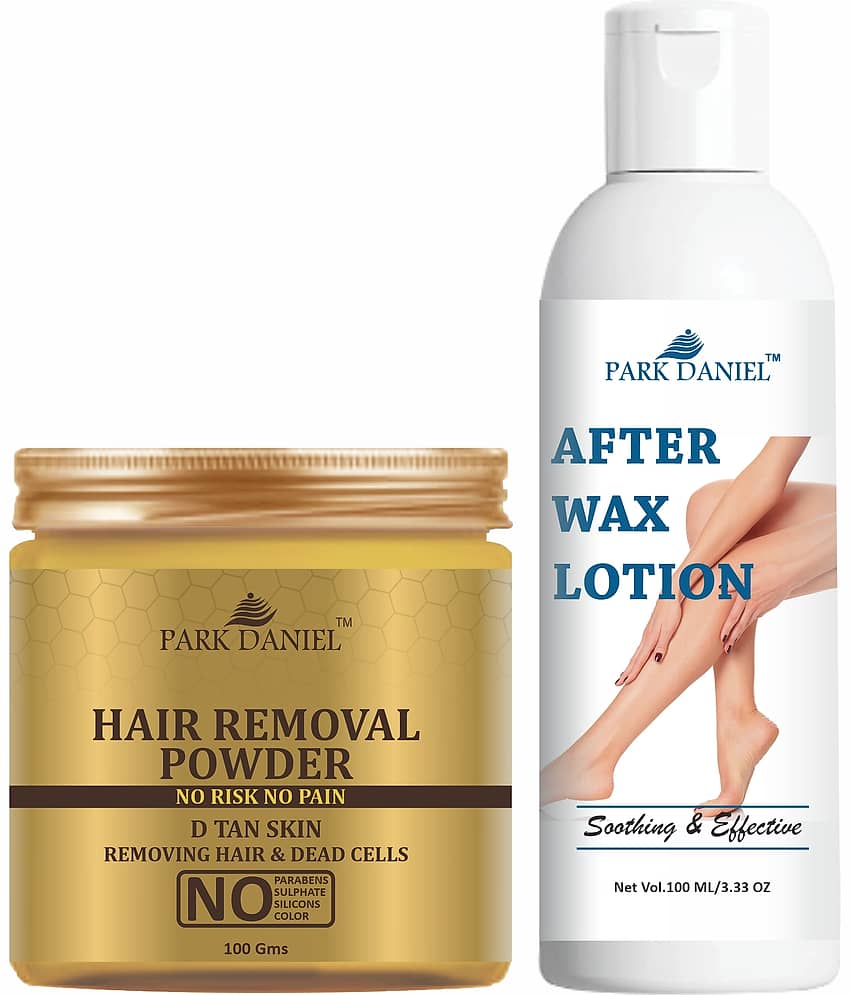 Park Daniel Hair Removal Powder and After Wax Lotion Post Wax Skin Soother Lotion For Soothing Skin Combo 100 g Pack of 2