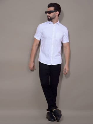 White Vertical Stripes Shirt-S / White