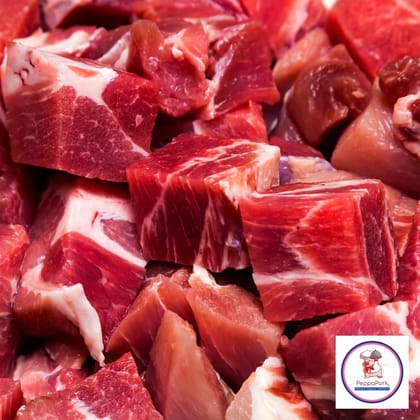 Premium Pork Curry Cut - Bone and Skin Included - 500 gm  by PeppaPork