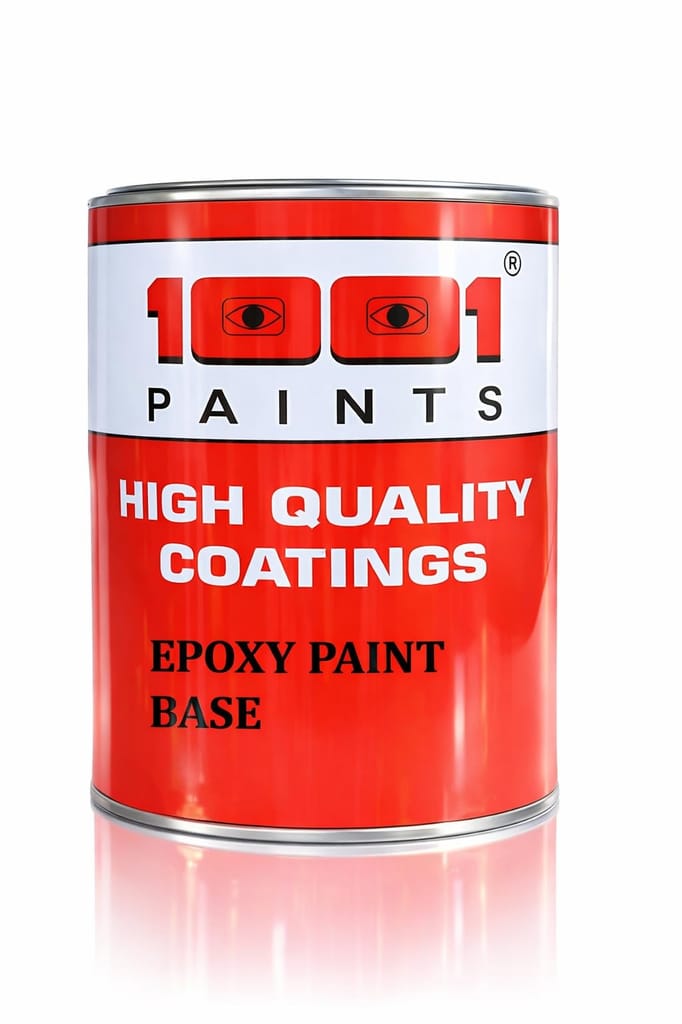 1001 Epoxy Paint HB Coating 2 Pack System | Heavy-Build Epoxy Paint for Tanks, Machinery, Kitchen, Garage Floor, Labs, Hospitals, Cemented Surfaces & More | Superior Glossy Finish White (4 L)