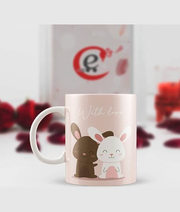 eCraftIndia White Ceramic Valentine Hamper