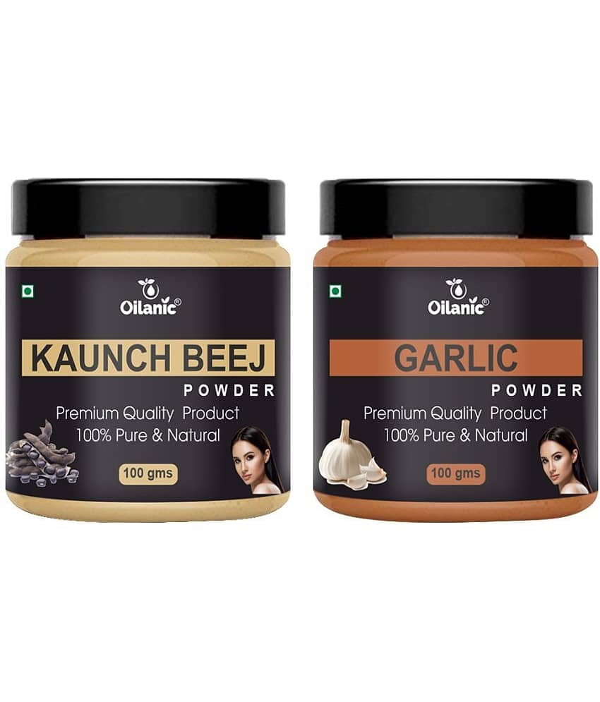 Oilanic 100% Pure Kaunch Beej Powder & Garlic Powder For Skin Hair Mask 200 g Pack of 2