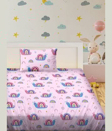 Bella Casa Cotton Single Bedsheet ( Pink )