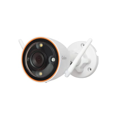 Qubo Smart 3MP (HC004) 2K 1296p Outdoor WiFi Bullet Camera from Hero Group, Color Night Vision, AI Person Detection, Smart Spotlight, IP66 Weather Resistant 