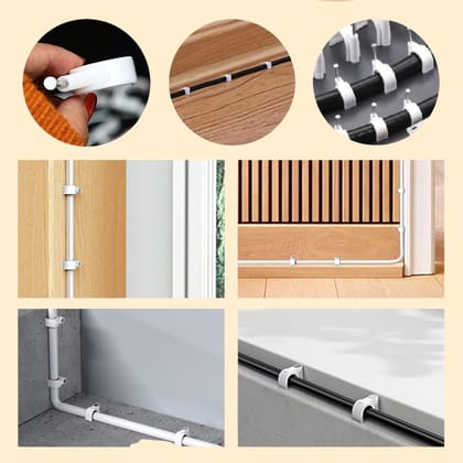 Wire Wall Clips, Plastic Cable Clips Round Wire Pins with Steel Nail (20 Pcs Set)