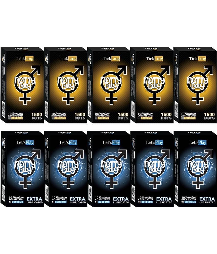 NottyBoy Ultra Dotted and Extra Lubrication Condoms - 100 Units