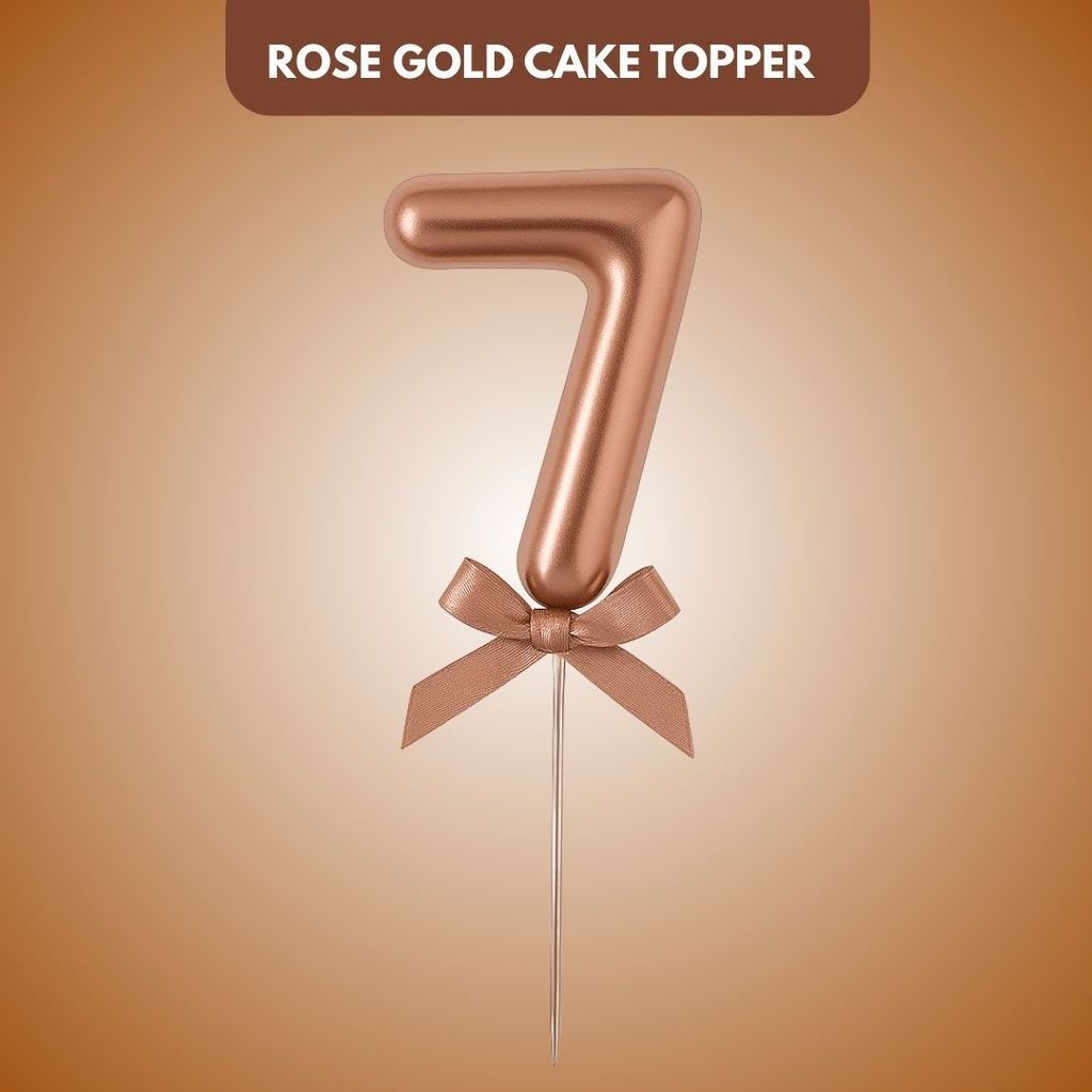 Numerical 7 Cake Topper Rose Gold-1PC - Party and Festive Needs | Buy online on ZillyBuy