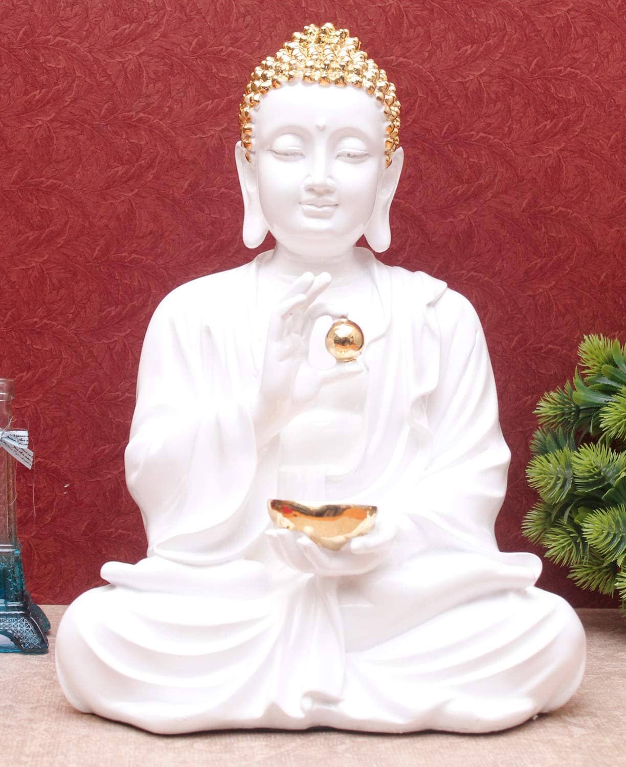 Craftlayout Resin Handcrafted Buddha Idol 14 Inch