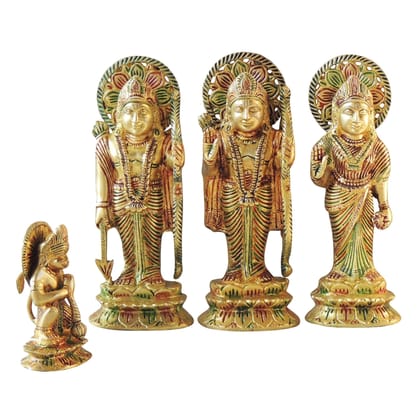Brass Ram Darbar Statue for Home Mandir | Decorative Brass Idol, Height : 9.2 Inch (BSMAS1380 D) Brass Ram Darbar Statue for Home Mandir | Decorative Brass Idol, Height : 9.2 Inch (BSMAS1380 D)