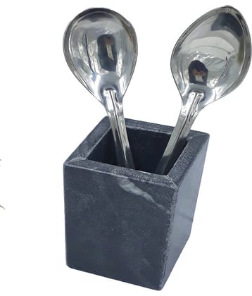 KRAFT CLOUDS - Grey Ceramic Cutlery Holder ( Pack of 1 )