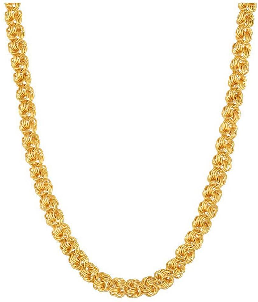 MFJ Fashion Traditional Brass 1 Gram Gold Plated Fancy Hand Made Link Chain For Men's