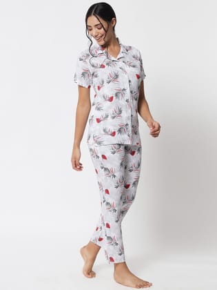 Klamotten Women's Printed Rayon Nightsuit N75A0