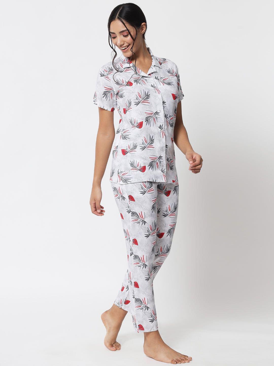 Klamotten Women's Printed Rayon Nightsuit N75A0