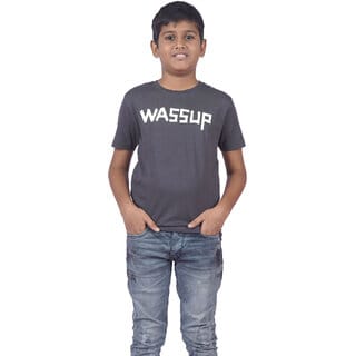 Kid Kupboard Cotton Boys T-Shirt, Dark Grey, Half-Sleeves, 8-9 Years KIDS6781