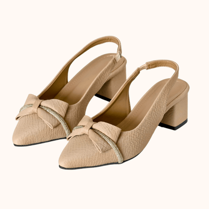 Sparkle Nude Bow Heels-35
