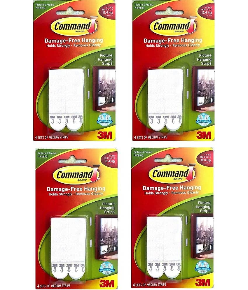 Command Plastic Picture Hanging Strips - Medium White Hook 1 (Pack Of 4)