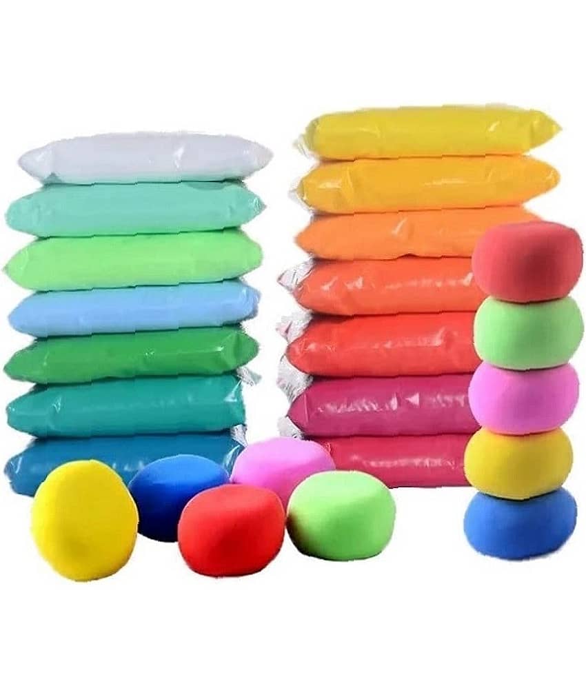 Freedy (Pack of 12) Air Dry Clay, Colorful Children Soft Clay, Creative Art Crafts, Gifts for Kids-Multi Color. Non-Toxic Modeling Magic Fluffy Foam Bouncing Clay Putty Kit for Kids with Tools