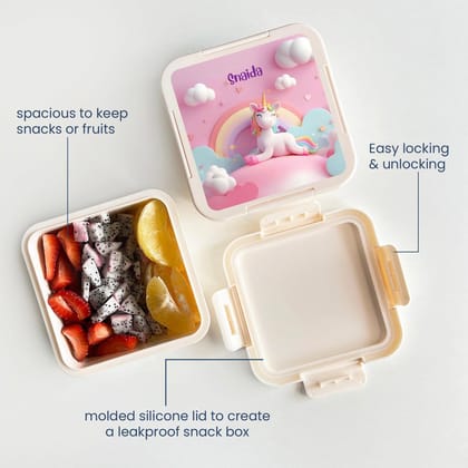 Custom Snack Box & Lunch Box for kids - Unicorn Design-Snack Box