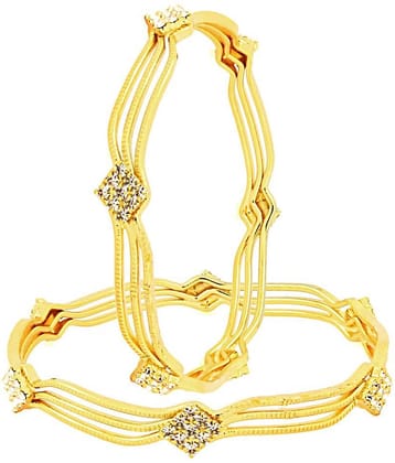 The Jewelbox Golden Brass Bangle Set