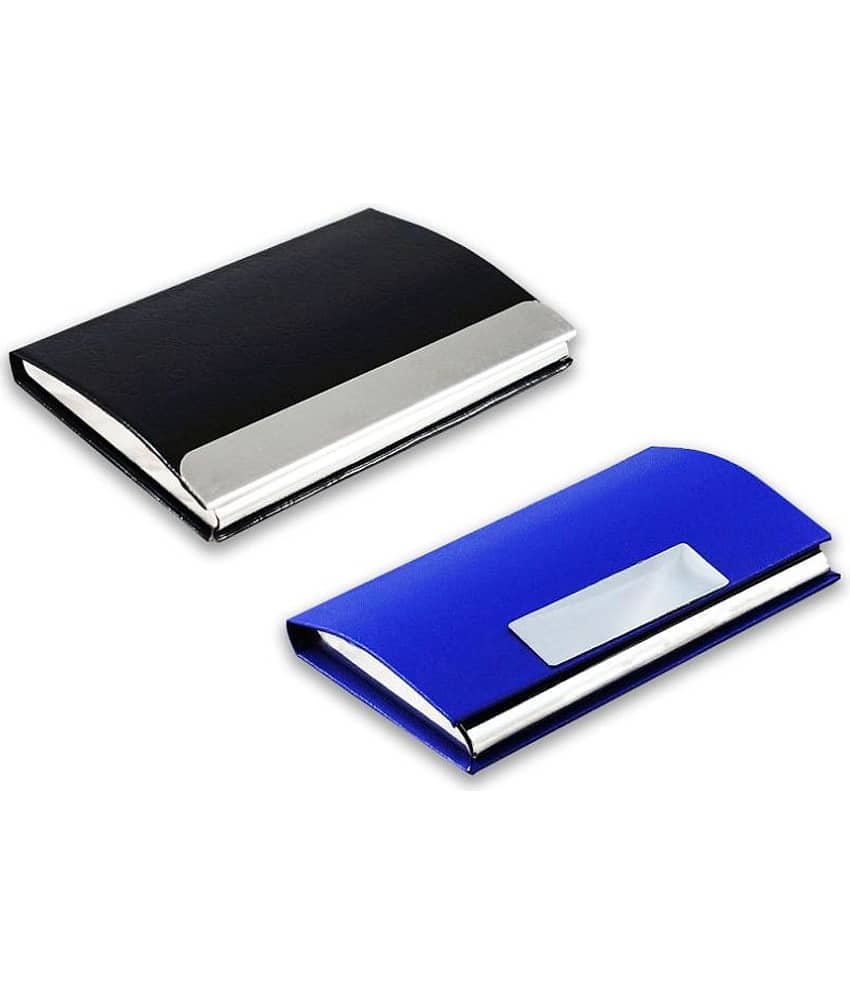 Multicolor Artificial Leather Professional Looking Debit/Credit/Business/Visiting Card Holders for Men and Women Set of 2 (upto 10 Cards Capacity)