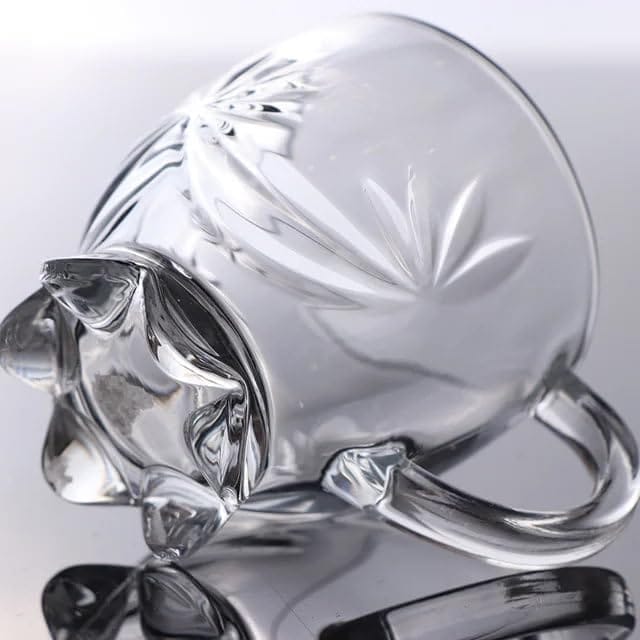 Star Design Glass Tea Cup, 145 ML, Pack of 6, Coffee Mug, Use for Green, Herbal, Lemon Tea, Hot/Cold Drinks Cups