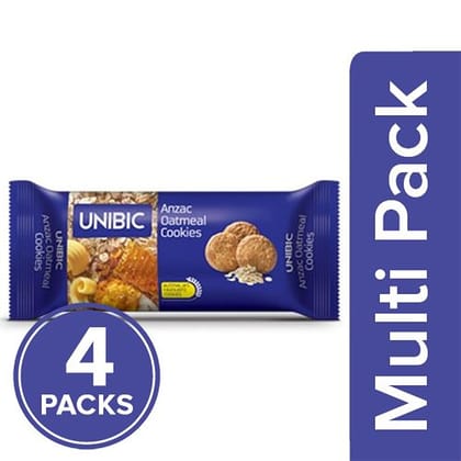 UNIBIC Cookies - Honey Oatmeal, 4x75 g Multipack