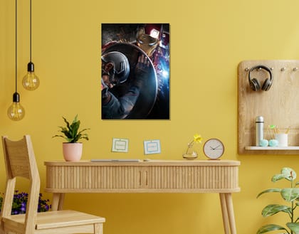 "CAPTAIN AMERICA VS IRON MAN: THE WAR"- Shiny & Sturdy Metallic Poster  Art That Pops & Sticks (Literally!)-A3