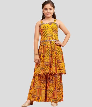 Aarika Girls Polyester Kurta and Sharara Set ( Pack of 1 , Yellow )