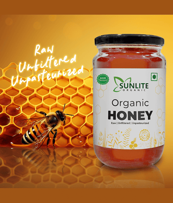 Sunlite Organic 100% Pure Organic Multifloral Honey Raw Unprocessed 1000 g
