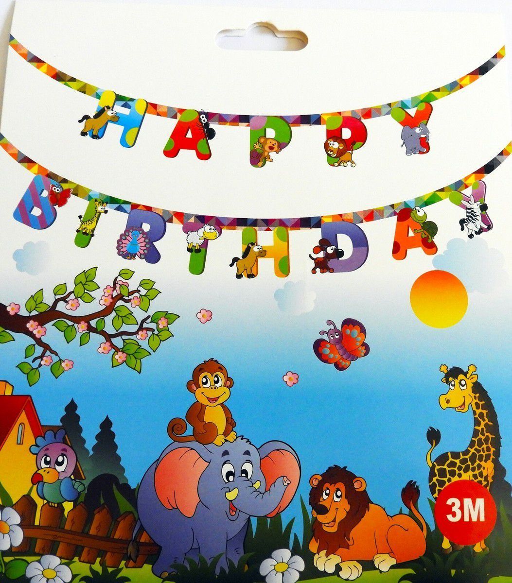 Happy Birthday Jungle Banner - 1PC