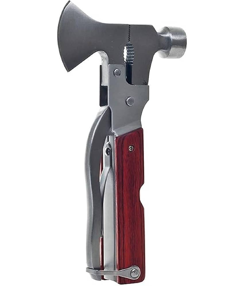 SHB Hammer Tool Kit Portable 12 in 1 Multi Utility Multifunction Stainless Steel Hammer Tool Kit Knife Axe Bottle Opener Nut