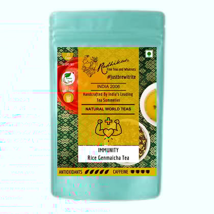 IMMUNITY Rice Genmaicha Tea - A Healthy Blend for Immunity & Satisfaction (50 gm - Makes 25 Cups of Tea) by M/S RADHIKAS FINE TEAS AND WHATNOTS