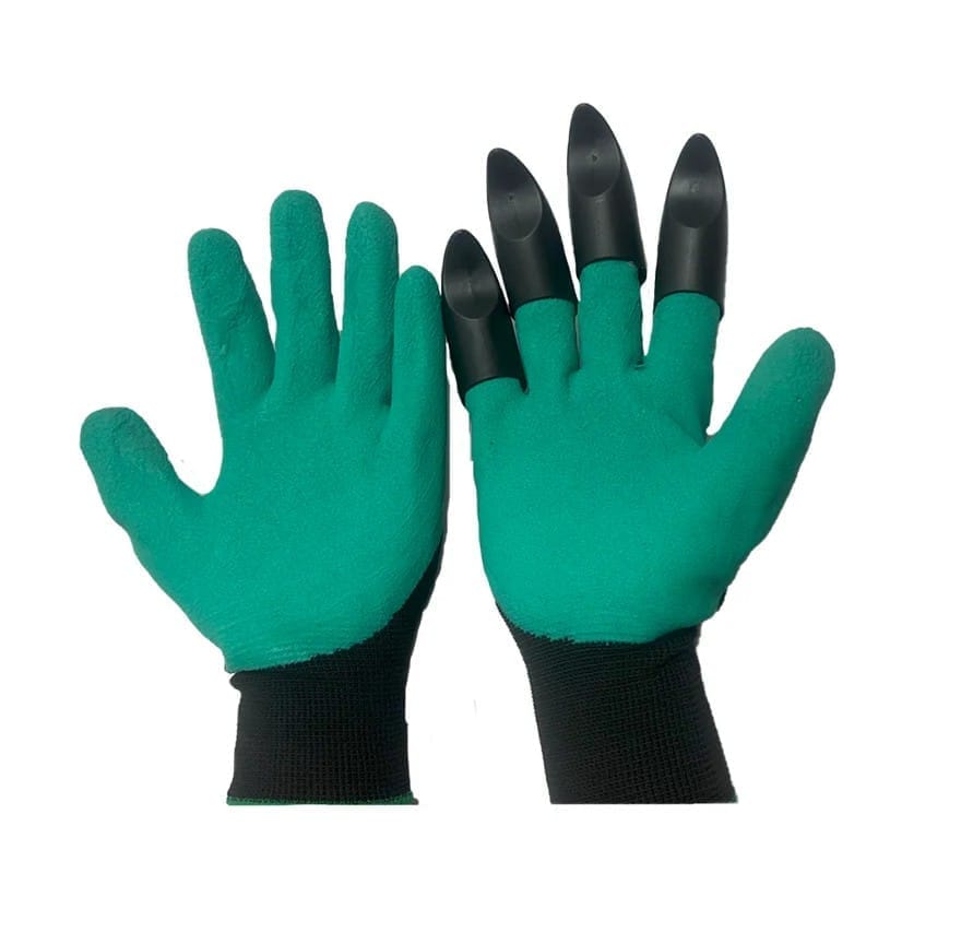 NSC Garden Gloves with Claws for Digging & Planting (Unisex, Green)