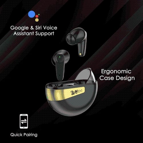 Walta Elite Z Pod Pro TWS Wireless Earbuds, Bluetooth V5.3, Up, IPX4- Black