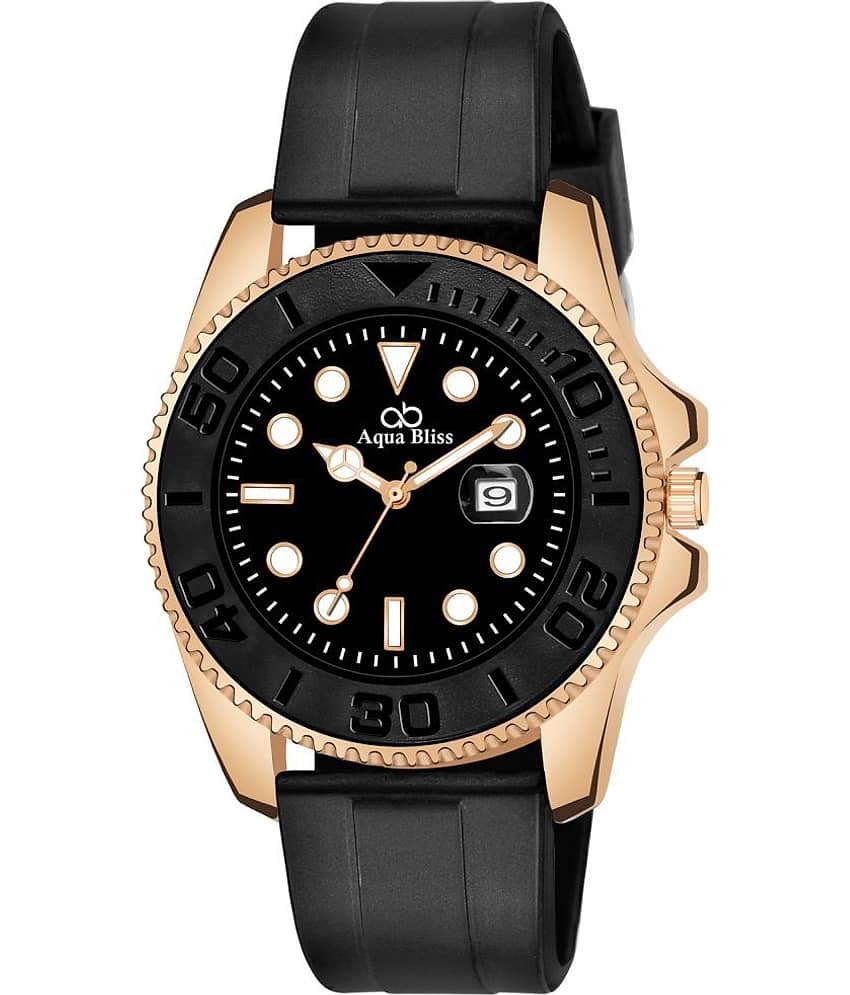 AQUA BLISS - Black Silicon Analog Men's Watch