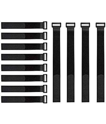 Cable Straps & Cable Ties, 15 inches, Adjustable Multipurpose Hook and Loop Securing Straps for Wire Tie Curtain Marker Straps Belts Holders, Pack of 12 (Black)