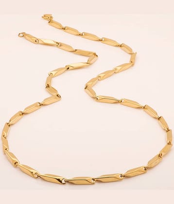 FASHION FRILL - Gold Plated Stainless Steel Chain ( Pack of 1 )