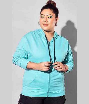 BEYOUND SIZE - THE DRY STATE Fleece Blue Hooded Sweatshirt