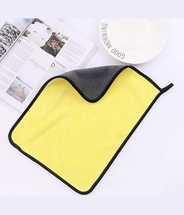 INGENS Microfiber Cloth for Car Cleaning and Detailing, Dual Sided, Extra Thick Plush Microfiber Towel Lint-Free(Pack of 1), Yellow 650 GSM, 40cm x 40cm&nbsp;…